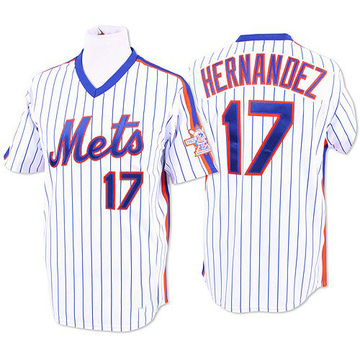 Men's New York Mets #17 Keith Hernandez Authentic Blue Throwback Baseball  Jersey